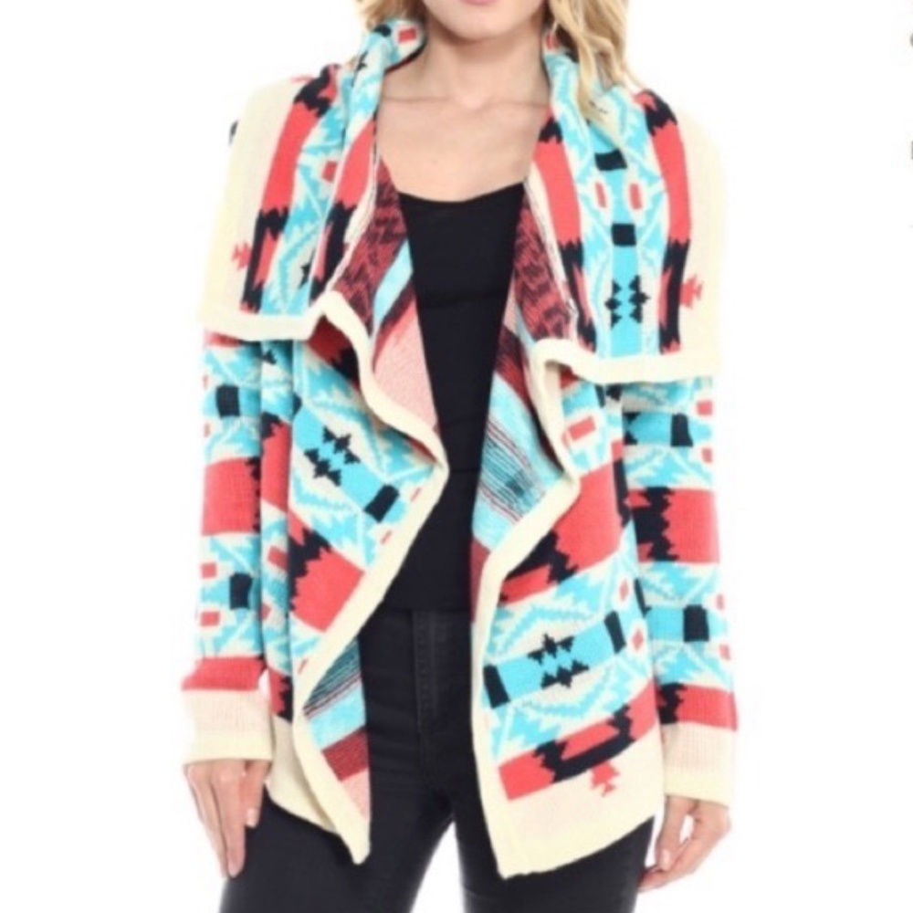 Moon Collection Aztec Tribal Sweater Size L
